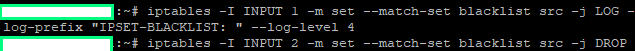 ipset log and drop