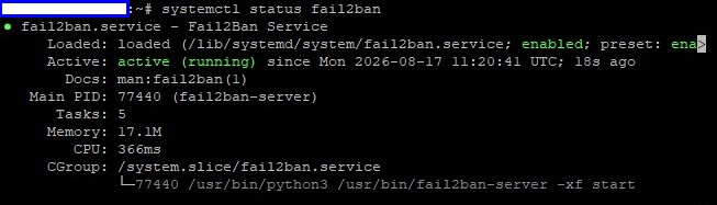 systemctl status fail2ban